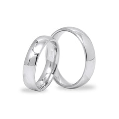 Silber 925 rhodinierte Partnerringe – Freundschaftsringe Set für Paare – Damen- & Herrenring | S-252/5