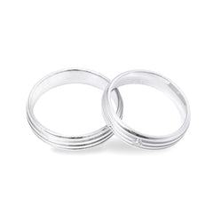 Silber 925 rhodinierte Partnerringe – Freundschaftsringe Set für Paare – Damen- & Herrenring | LS-56/5 & LSZ-57/5