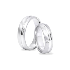 Partnerringe Silber 925 – Ringe mit Zirkonia - LS-27/6 & LS28/6