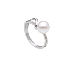 18 Karat Gold - 750 Süsswasserperlen mit Zirkonia Ring - 212086