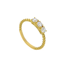 18 Karat Gold - 750 Ring mit Zirkonia Steinen
