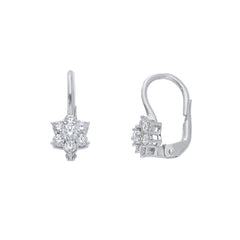 18 Karat Gold - 750 Weissgold Ohrstecker mit Zirkonia Steinen - 247672
