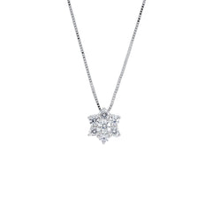 18 Karat Gold - 750 Weissgold Halskette mit Zirkonia Steinen - 247673