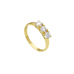 Bague en or 18 carats - 750 avec pierres en zircone