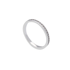 Bague mémoire en or 18 carats - 750 avec zircone
