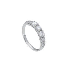 18 Karat Gold - 750 Weissgold Ring mit Zirkonia Steinen - 256680