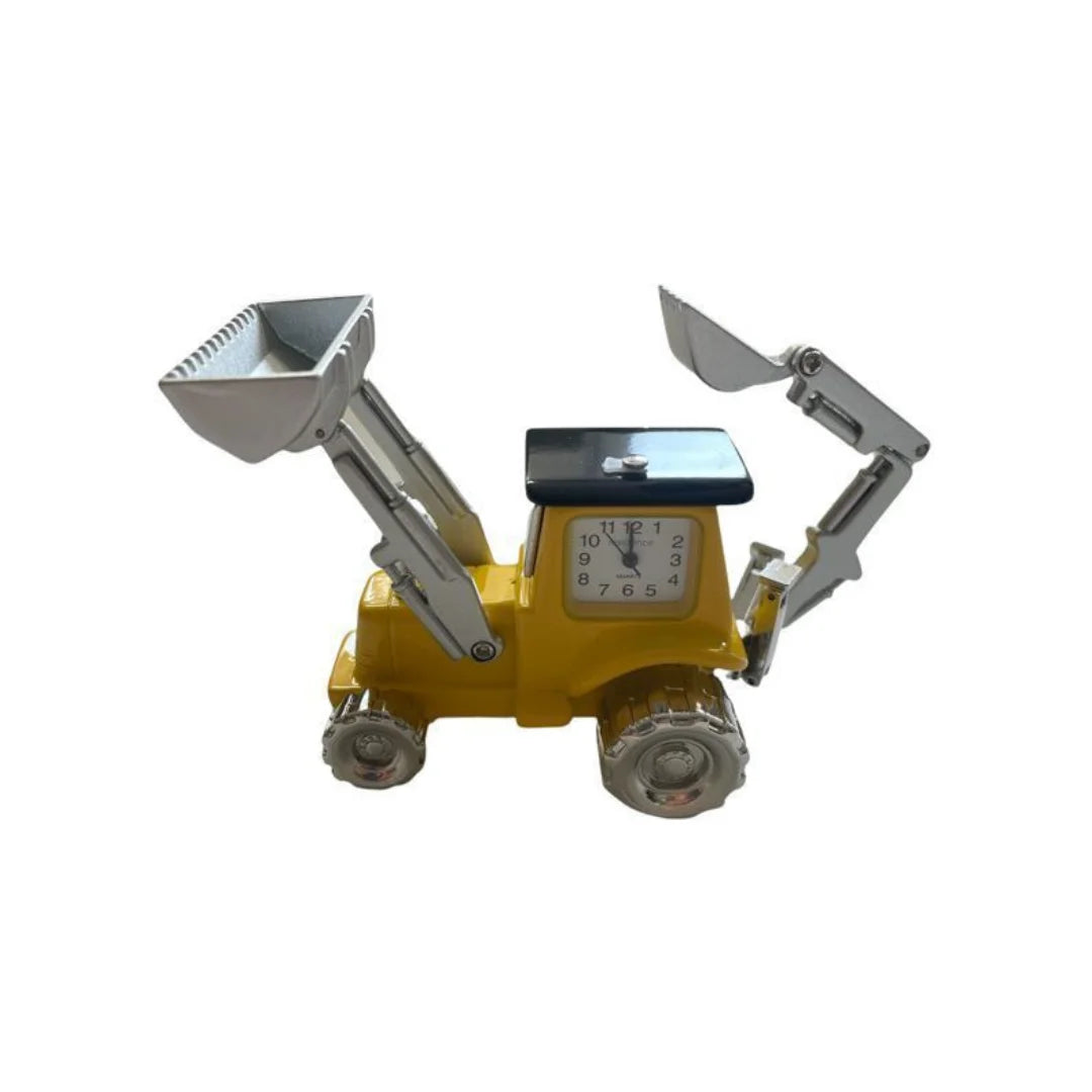Miniaturuhr Gelber Bagger: Quarz, 6×4 cm