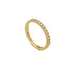 Bague mémoire en or 18 carats - 750 avec zircone