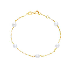 18 Karat Gold Süsswasserperlen Armband