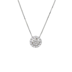 18 Karat Gold - 750 Weissgold Halskette mit Zirkonia Steinen - 269307