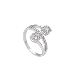 18 Karat Gold - 750 Weissgold Ring mit Zirkonia Steinen - 282119