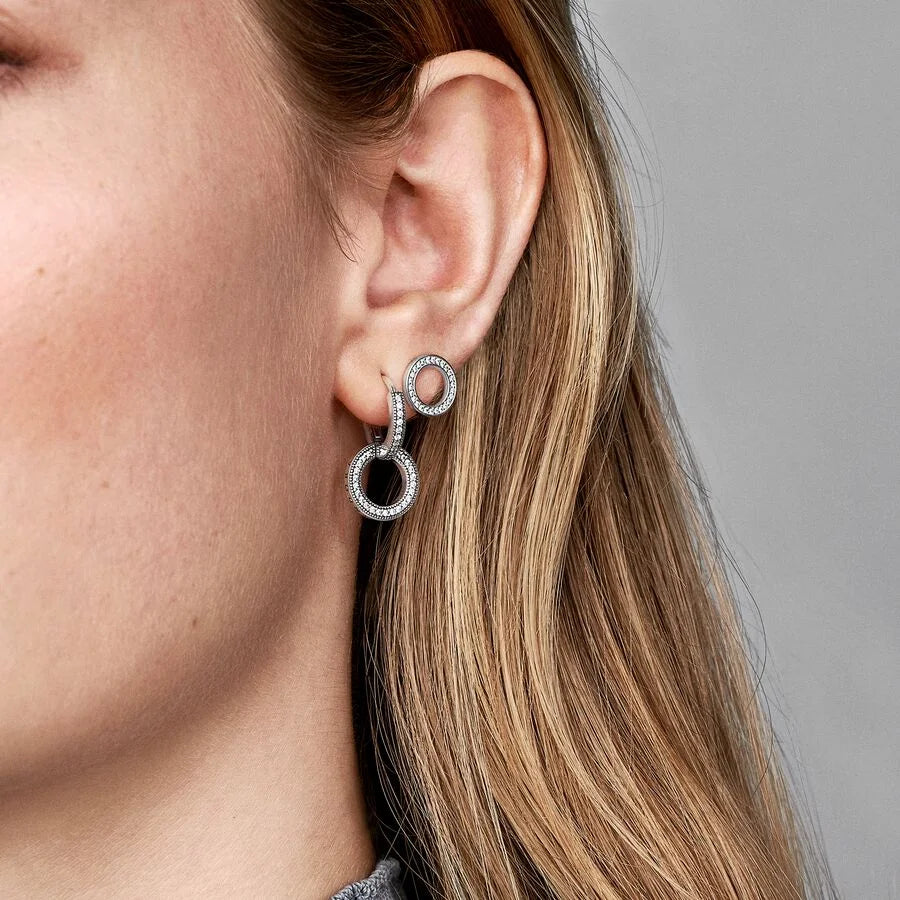 Pandora Funkelnder Kreis Ohrstecker: Zeitlose Eleganz in Sterling-Silber