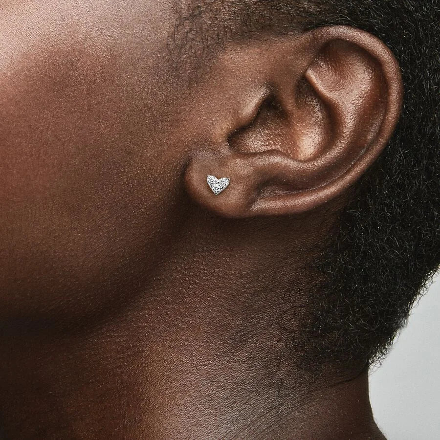 Pandora Herz Ohrringe: Dreifacher Stein, Zirkonia, Sterling-Silber