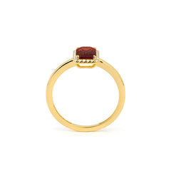 Ring in 18 Karat Gelbgold mit gefassten Diamanten und einem Granat - R2880020GYN14 2