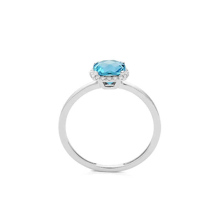 Ring in 18 Karat Weissgold mit gefassten Diamanten und Topas - R2880018NWA14 2
