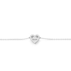 Facet 18 Karat Weissgold Bracelet Herz mit Diamanten - B1180007NWA70 2