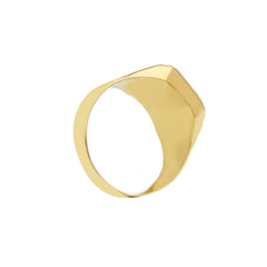 Herrenring in 750/18 Karat Gelbgold mit gefassten Kristall - 173828
