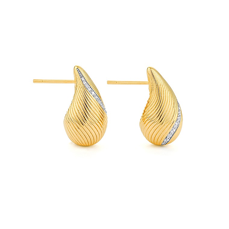 Ohrstecker in 18 Karat Gelbgold mit gefassten Diamanten - E0140C09GYA08 2