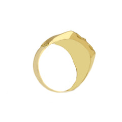 Herrenring in 750/18 Karat Gelbgold mit gefassten Kristall - 173827