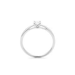 Facet Eye Clean Weissgold Solitaerring 18Kt