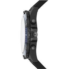 Fossil Garrett Chronograph Blau Schwarz Silikon 44 mm Herrenuhr - FS5695