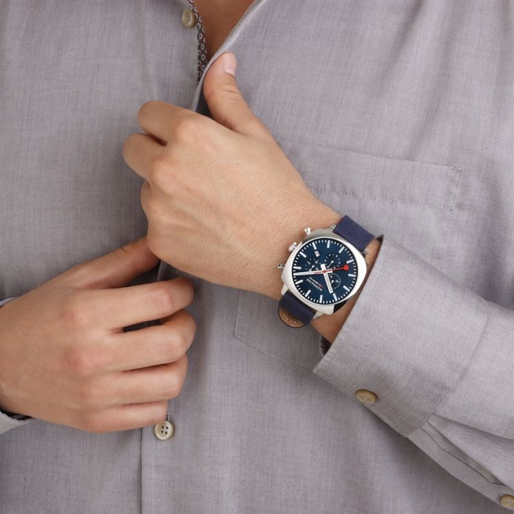 Mondaine Cushion Chrono Herrenuhr - MSL.41440.LD.SET