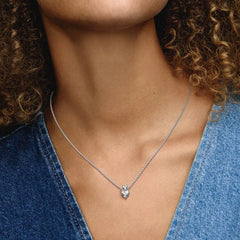 Pandora Doppelherz-Anhänger Funkelnde Collier-Halskette