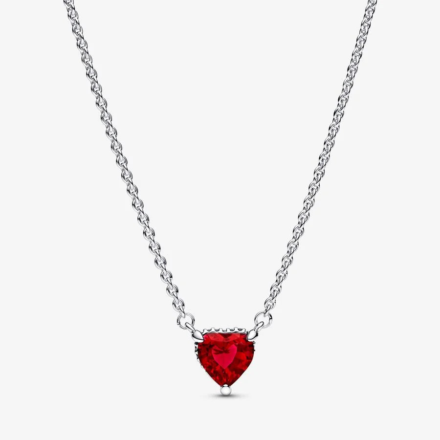 Pandora Funkelnder Herzförmiger Strahlenkranz Collier-Halskette