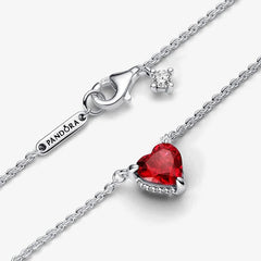Pandora Funkelnder Herzförmiger Strahlenkranz Collier-Halskette