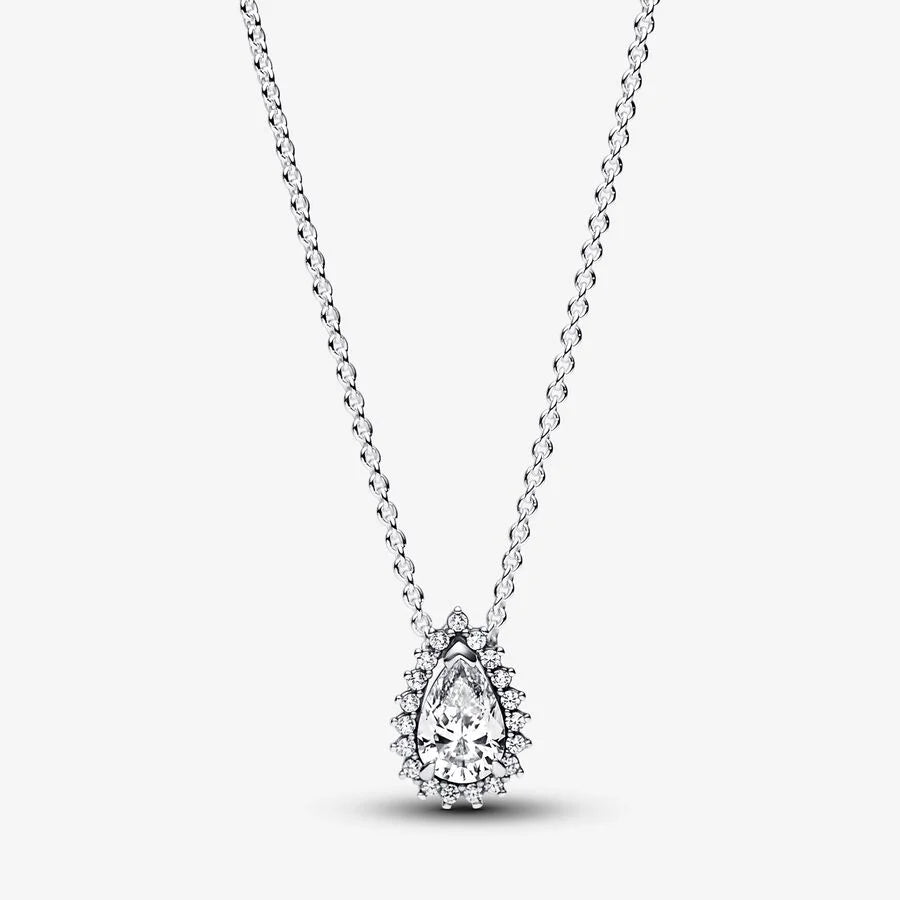 Pandora Collier-Halskette: Birnen-Kranz - Zirkonia, Sterling-Silber