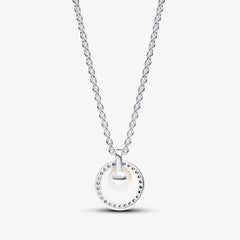 Pandora Collier-Halskette: Süsswasserzuchtperle & Pavé, Sterling-Silber