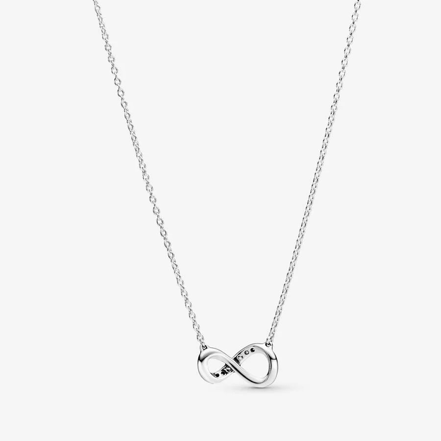 Pandora Unendlichkeits Halskette - Sterling-Silber, Silikon, Zirkonia