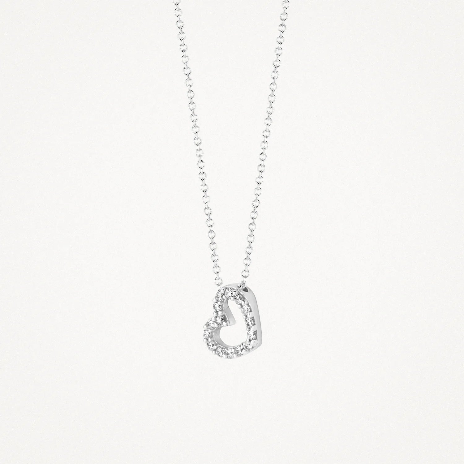 Blush Halskette mit Herzanhänger in 14K Weissgold mit Zirkonia 3072WZI