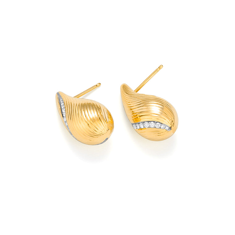Ohrstecker in 18 Karat Gelbgold mit gefassten Diamanten - E0140C09GYA08 3