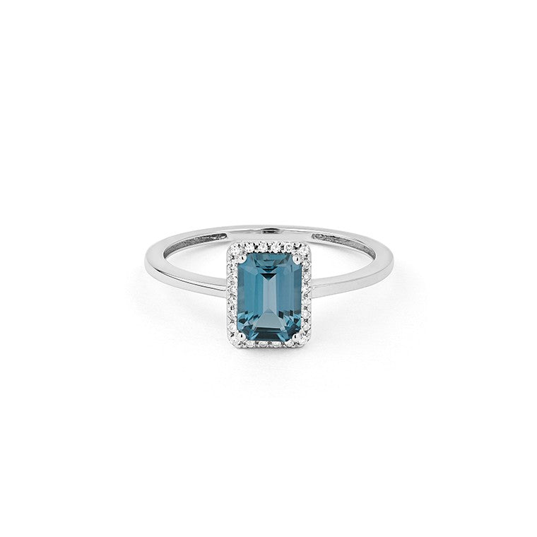 Ring in 18 Karat Weissgold mit gefassten Diamanten und einem Topas - R2880020NWA14 3