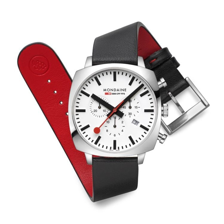 Mondaine Cushion Chrono Herrenuhr - MSL.41410.LBV.SET