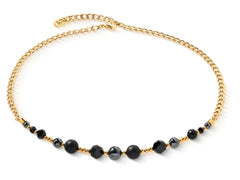 Coeur de Lion Onyx, Hämatit Damen Halskette aus Edelstahl - 2838/10-2026