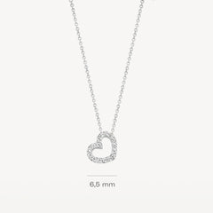 Blush Halskette mit Herzanhänger in 14K Weissgold mit Zirkonia 3072WZI