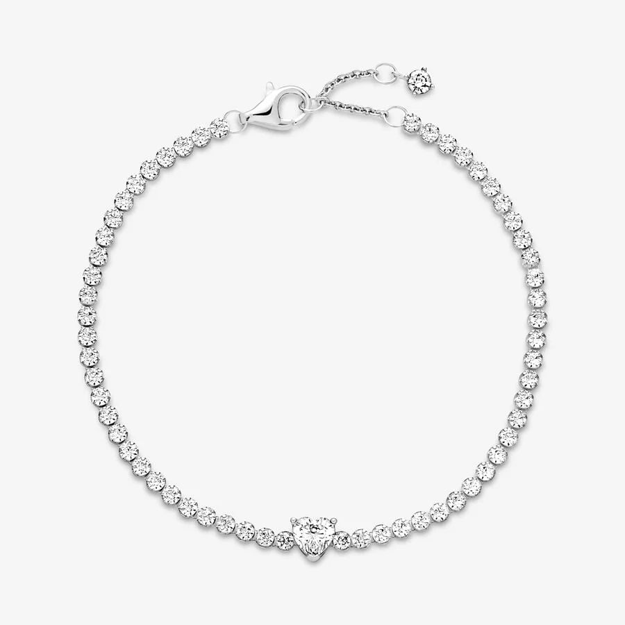 Pandora Herz Tennisarmband -  Sterling-Silber, Cubic Zirkonia