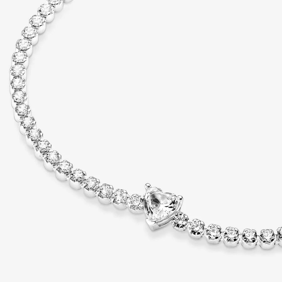 Pandora Herz Tennisarmband -  Sterling-Silber, Cubic Zirkonia