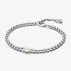Pandora Armband für Damen: Süsswasserzuchtperle & Kugeln - Sterling-Silber