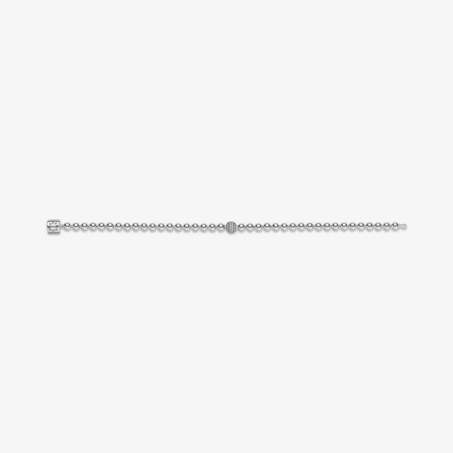 Pandora Beads & Pavé Armband: Schimmernde Perlen und Funkelnde Akzente - 598342CZ-19