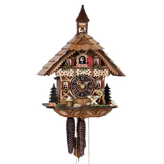 Mechanische Kuckucksuhr Zimmermann und Sein Haus mit Schlagabschaltung