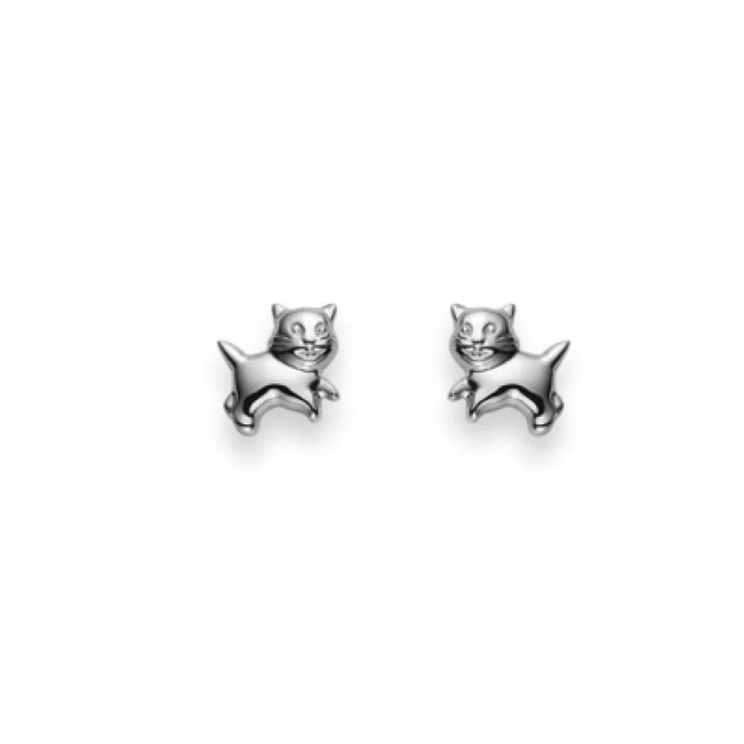 Kinder Ohrstecker mit Katze Silber 925