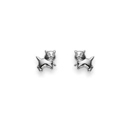 Kinder Ohrstecker mit Katze Silber 925