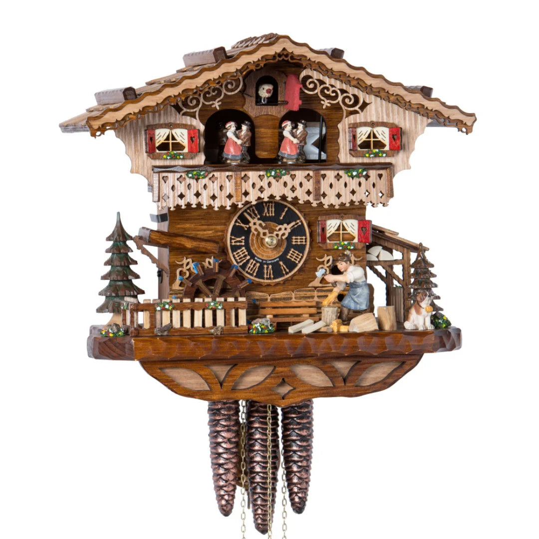 Mechanische Kuckucksuhr Heidi Haus mit Musik und Tanzende Figuren