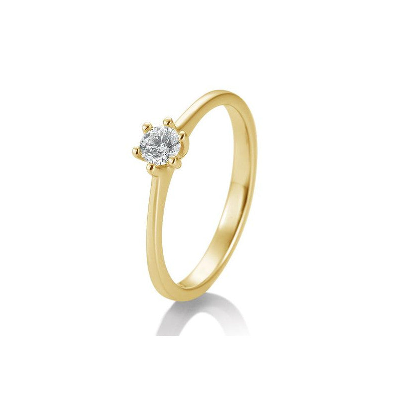 18 Karat Solitär-Ring 6er Krappe 0,05-0,30 ct. - 41857700