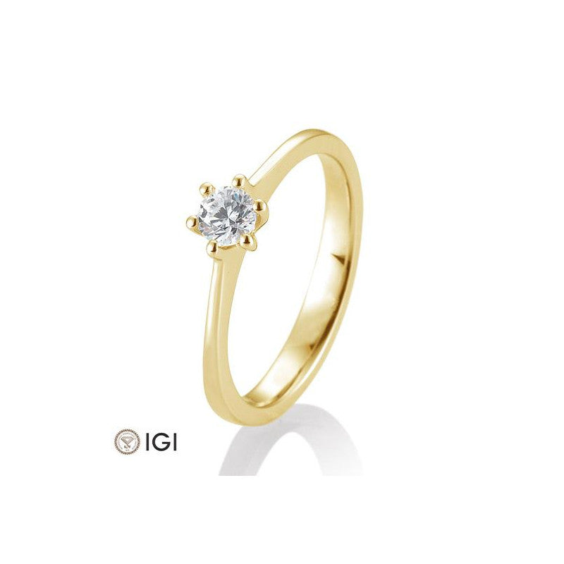 18 Karat Solitär-Ring 6er Krappe 0,05-0,30 ct. - 41857700