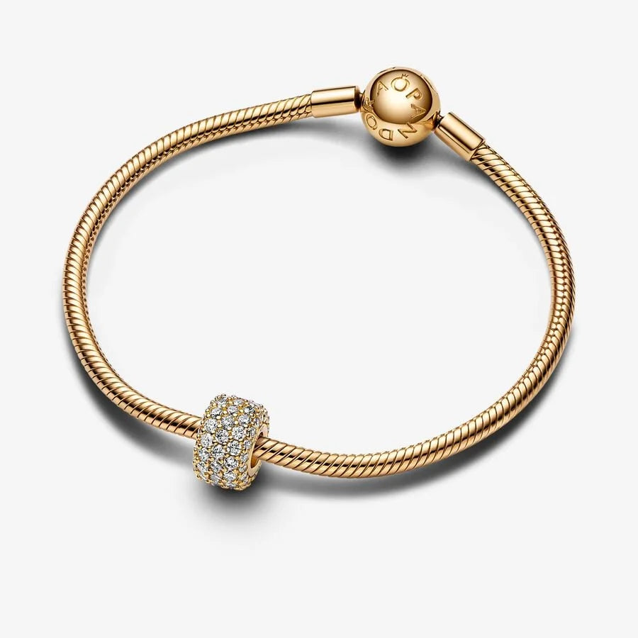Pandora Pavé-Charm: Vergoldet, Klar, Cubic Zirkonia
