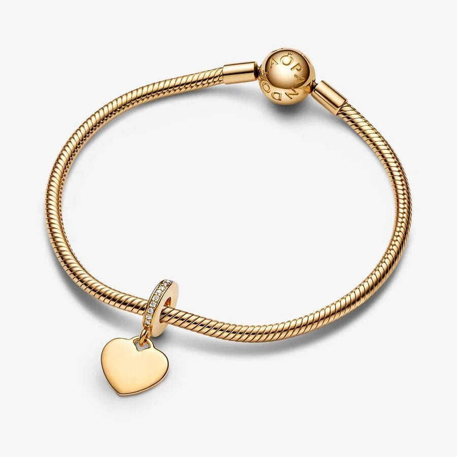 Pandora Herz Charm-Anhänger: Vergoldung, Cubic Zirkonia